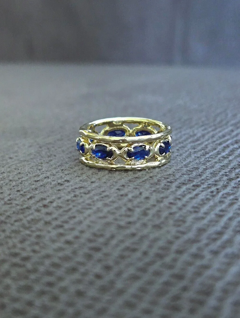 Zeyzey Gold💛 Double✌️ Band with Blue💙 Crystals💎 Ring💍 - NWT